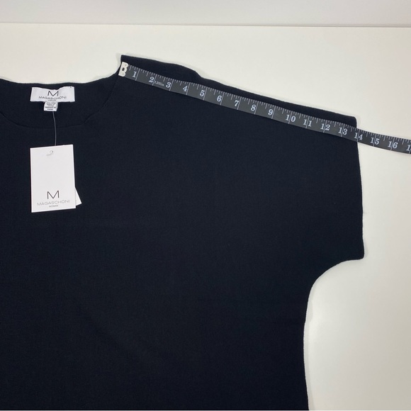 Magaschoni Black Dolman Short Sleeve Crew Scoop Neck Year Round Soft Sweater 2X - Picture 8 of 10